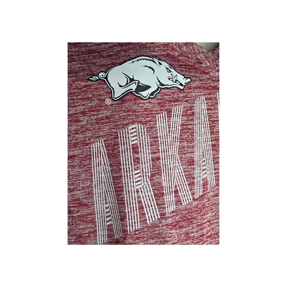 Russell Red Heather Arkansas Razorbacks V-Neck Womens Tee XL (16-18) Sporty - Picture 3 of 5
